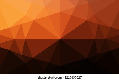 Dark Orange vector polygon abstract background. Shining illustration, which consist of triangles. The textured pattern can be used for background.