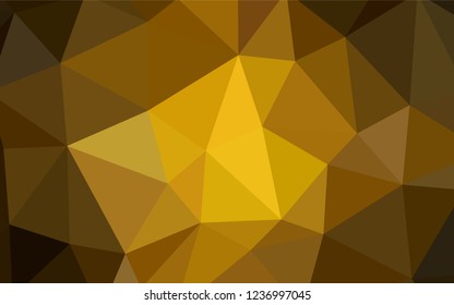 Dark Orange vector polygon abstract backdrop. A completely new color illustration in a polygonal style. Triangular pattern for your design.