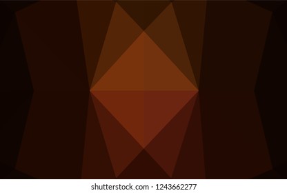 Dark Orange vector polygon abstract background. A completely new color illustration in a vague style. The polygonal design can be used for your web site.