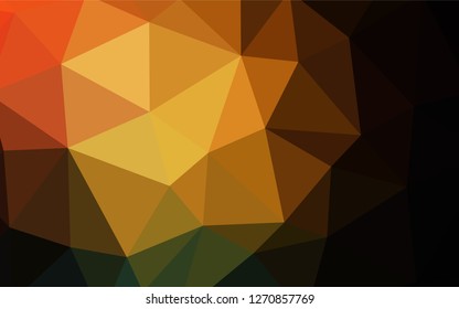 Dark Orange vector polygon abstract layout. A sample with polygonal shapes. Textured pattern for your backgrounds.