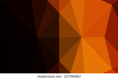 Dark Orange vector polygon abstract layout. Triangular geometric sample with gradient.  Brand new style for your business design.