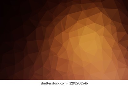 Dark Orange vector polygon abstract background. Creative illustration in halftone style with gradient. Template for a cell phone background.