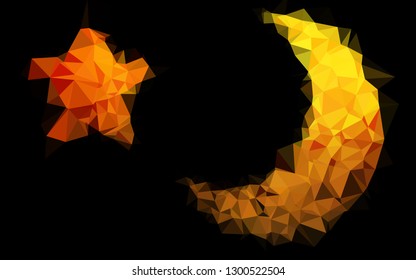 Dark Orange vector polygon abstract backdrop. A completely new color illustration in a vague style. Template for a cell phone background.