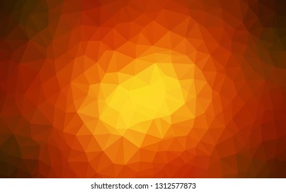 Dark Orange vector polygon abstract background. Polygonal abstract illustration with gradient. Completely new template for your banner.