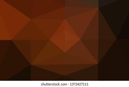 Dark Orange vector polygon abstract layout. Modern geometrical abstract illustration with gradient. Template for a cell phone background.