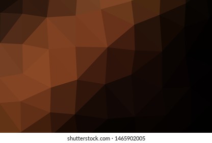 Dark Orange vector polygon abstract layout. Colorful illustration in Origami style with gradient.  Textured pattern for background.