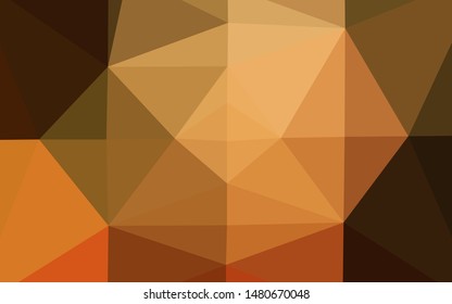 Dark Orange vector polygon abstract background. Shining illustration, which consist of triangles. Triangular pattern for your business design.