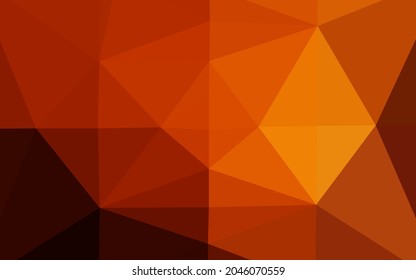 Dark Orange vector polygon abstract layout. Brand new colorful illustration in with gradient. Triangular pattern for your business design.