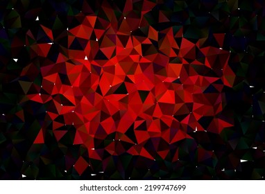 Dark Orange Vector Polygon Abstract Backdrop. A Completely New Color Illustration In A Vague Style. New Texture For Your Design.