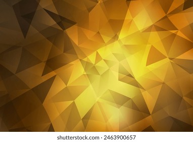 Fondo abstracto del polígono del Vector del naranja oscuro. Ilustración geométrica en estilo Origami con degradado.  Patrón triangular para su diseño.