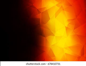 Dark Orange vector polygon abstract template. Glitter abstract illustration with an elegant design. The template can be used as a background for cell phones.