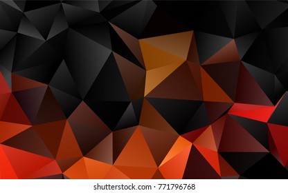 Dark Orange vector polygon abstract template. Colorful abstract illustration with gradient. A new texture for your design.