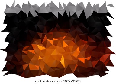 Dark Orange vector polygonal background. Geometric illustration in Origami style with gradient.  The template can be used as a background for cell phones.