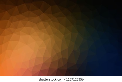 Dark Orange vector polygonal background. Glitter abstract illustration with an elegant triangles. Brand new design for your business.