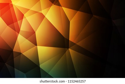 Dark Orange vector polygonal background. Shining colorful illustration with triangles. A new texture for your web site.