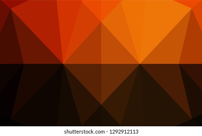 Dark Orange vector polygonal background. Modern geometrical abstract illustration with gradient. The textured pattern can be used for background.