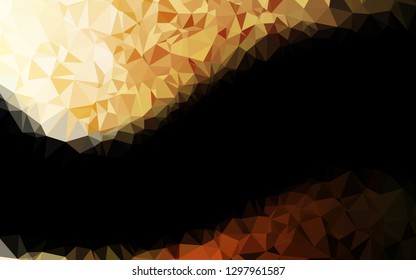 Dark Orange vector polygonal background. A sample with polygonal shapes. Brand new style for your business design.