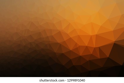 Dark Orange vector polygonal background. Modern geometrical abstract illustration with gradient. Elegant pattern for a brand book.