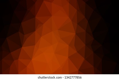 Dark Orange vector polygonal background. Triangular geometric sample with gradient.  Brand new design for your business.