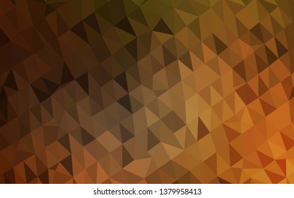 Dark Orange vector polygonal background. Creative illustration in halftone style with gradient. Brand new style for your business design.