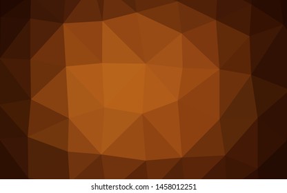 Dark Orange vector polygonal background. Colorful illustration in Origami style with gradient.  The best triangular design for your business.