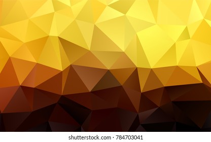 Dark Orange vector polygonal background. Triangular geometric sample with gradient.  The elegant pattern can be used as part of a brand book.