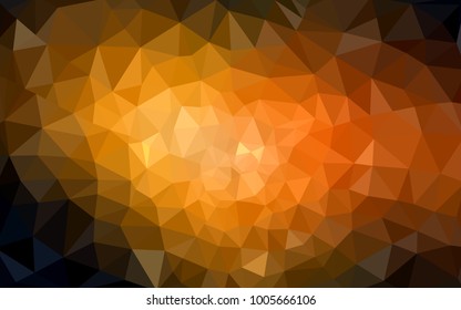 Dark Orange vector polygonal illustration, which consist of triangles. Triangular pattern for your business design. Geometric background in Origami style with gradient. 