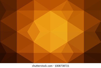 Dark Orange vector polygonal illustration, which consist of triangles. Triangular design for your business. Creative geometric background in Origami style with gradient