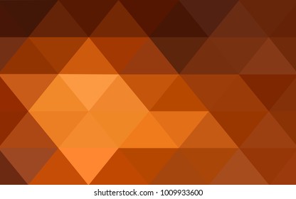 Dark Orange vector polygonal illustration, which consist of triangles. Triangular design for your business. Creative geometric background in Origami style with gradient