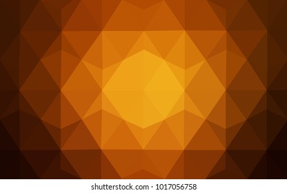 Dark Orange vector polygonal illustration, which consist of triangles. Triangular design for your business. Creative geometric background in Origami style with gradient