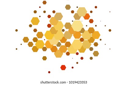 Dark Orange vector polygonal illustration, which consist of hexagons. Hexagonal design for your business. Creative geometric background in Origami style with gradient