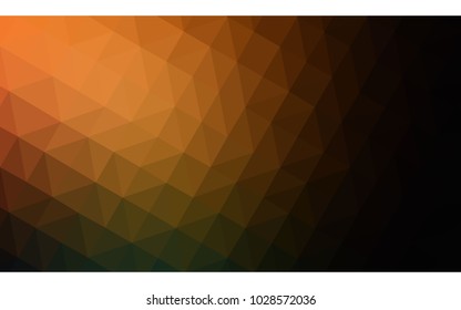Dark Orange vector polygonal illustration, which consist of triangles. Triangular design for your business. Creative geometric background in Origami style with gradient