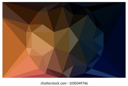 Dark Orange vector polygonal illustration, which consist of triangles with a gemstone in center. Triangular design of a huge diamond for your business. Creative geometric background of gems.