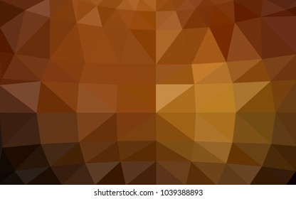 Dark Orange vector polygonal illustration, which consist of triangles. Triangular design for your business. Creative geometric background in Origami style with gradient