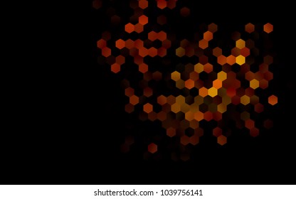 Dark Orange vector polygonal illustration, which consist of hexagons. Hexagonal pattern for your business design. Geometric background in Origami style with gradient. 