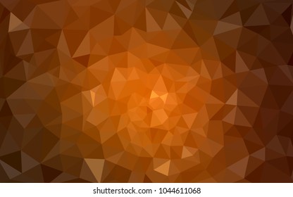 Dark Orange vector polygonal illustration, which consist of triangles. Triangular pattern for your business design. Geometric background in Origami style with gradient. 