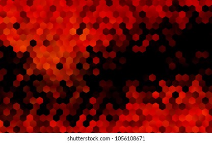 Dark Orange vector polygonal illustration, which consist of hexagons. Hexagonal design for your business. Creative geometric background in Origami style with gradient