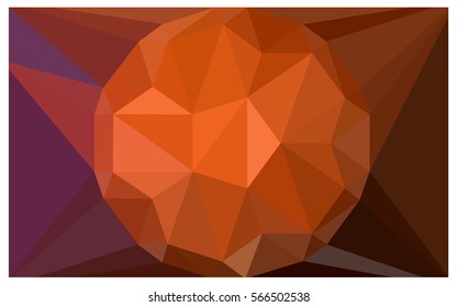 Dark Orange vector polygonal illustration, which consist of triangles with a gemstone in center. Triangular design of a huge diamond for your business. Creative geometric background of gems.