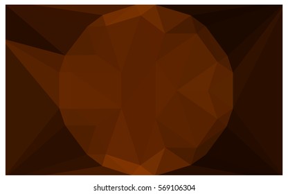 Dark Orange vector polygonal illustration, which consist of triangles with a gemstone in center. Triangular design of a huge diamond for your business. Creative geometric background of gems.