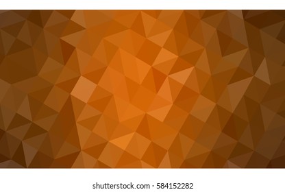 Dark Orange vector polygonal illustration, which consist of triangles. Triangular design for your business. Creative geometric background in Origami style with gradient