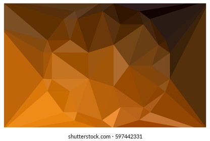 Dark Orange vector polygonal illustration, which consist of triangles with a gemstone in center. Triangular design of a huge diamond for your business. Creative geometric background of gems.