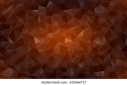 Dark Orange vector polygonal illustration, which consist of triangles. Triangular design for your business. Creative geometric background in Origami style with gradient
