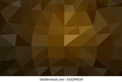 Dark Orange vector polygonal illustration, which consist of triangles. Triangular design for your business. Creative geometric background in Origami style with gradient