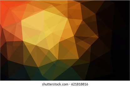 Dark Orange vector polygonal illustration, which consist of triangles. Triangular design for your business. Creative geometric background in Origami style with gradient