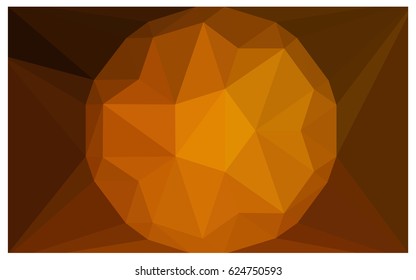 Dark Orange vector polygonal illustration, which consist of triangles with a gemstone in center. Triangular design of a huge diamond for your business. Creative geometric background of gems.