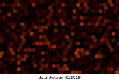 Dark Orange vector polygonal illustration, which consist of hexagons. Hexagonal design for your business. Creative geometric background in Origami style with gradient