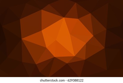 Dark Orange vector polygonal illustration, which consist of triangles. Triangular pattern for your business design. Geometric background in Origami style with gradient. 