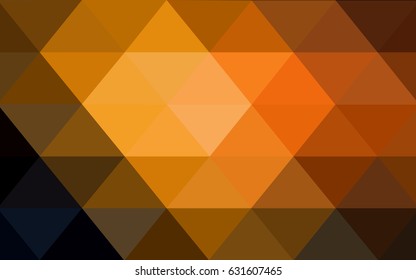 Dark Orange vector polygonal illustration, which consist of triangles. Triangular pattern for your business design. Geometric background in Origami style with gradient. 