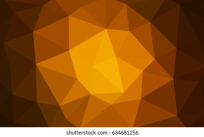 Dark Orange vector polygonal illustration, which consist of triangles. Triangular pattern for your business design. Geometric background in Origami style with gradient. 