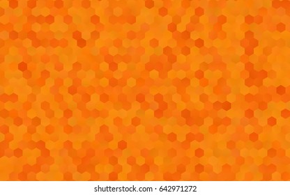 Dark Orange vector polygonal illustration, which consist of hexagons. Hexagonal design for your business. Creative geometric background in Origami style with gradient